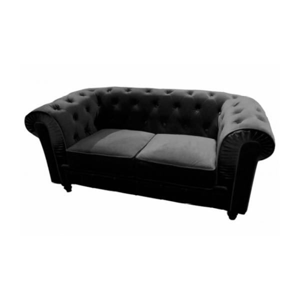 Black velvet Chester sofa