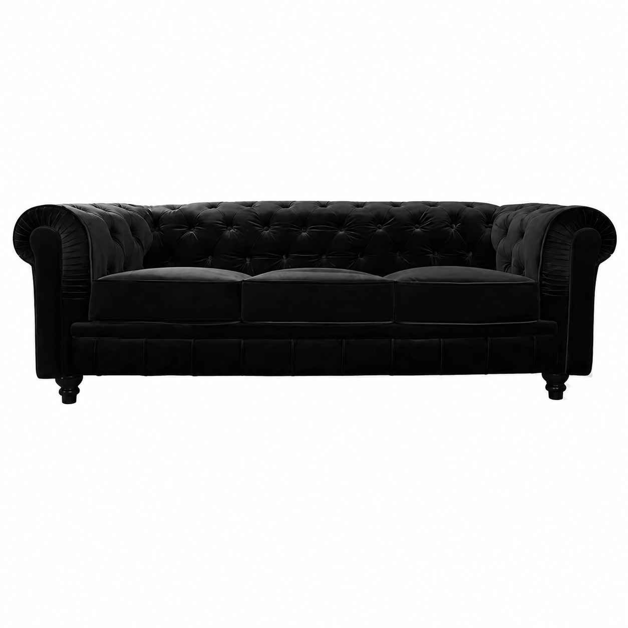 Black velvet Chester sofa