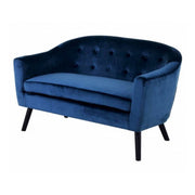 2-seater Scandinavian blue velvet sofa - Unit