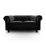 Black velvet Chester sofa