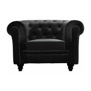 Chesterfield armchair in black velvet