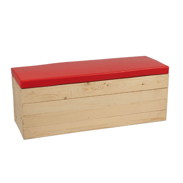 Eco Wooden Bench 120cm White Cushion