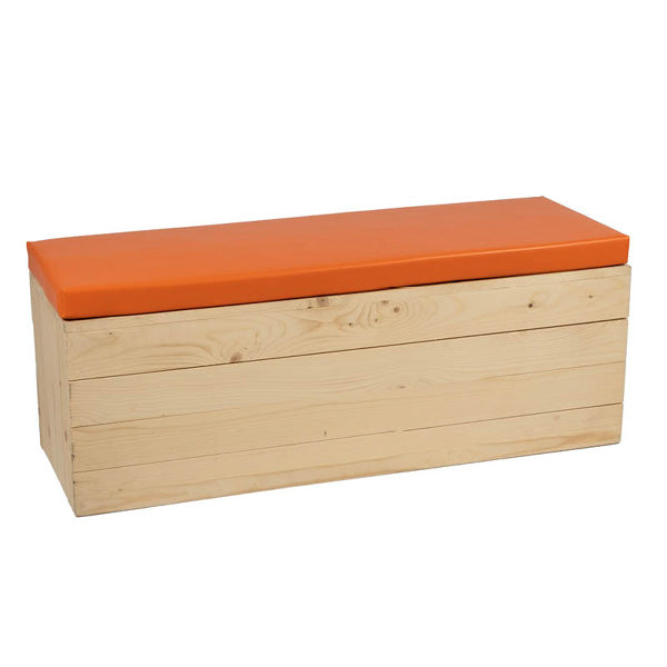 Banquette Eco Bois 120cm Coussin Blanc