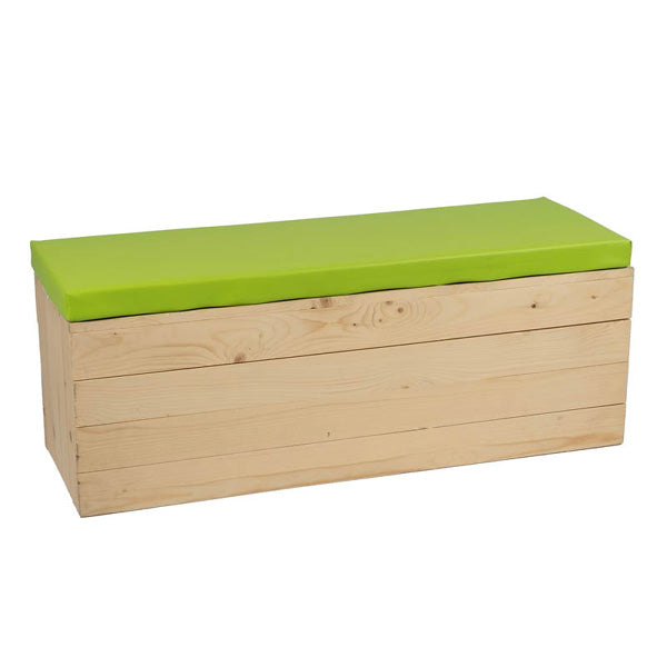 Eco Wooden Bench 120cm White Cushion