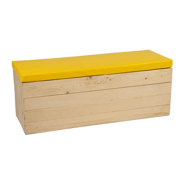 Banquette Eco Bois 120cm Coussin Blanc