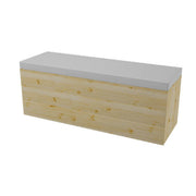 Eco Wooden Bench 120cm White Cushion