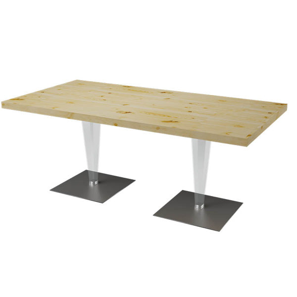 Table Eco XXL 2m - plateau bois pieds bois